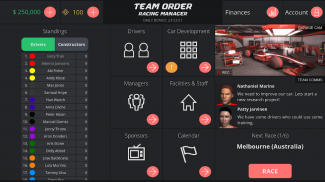 Team Order: Manajer Balapan (Permainan Strategi) screenshot 3