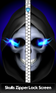 Skulls Zipper Lock Screen screenshot 4