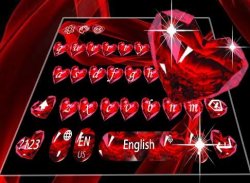 Red Diamond Heart Keyboard Theme screenshot 5