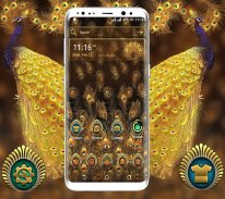 Golden Peacock Feather Launcher Theme screenshot 1