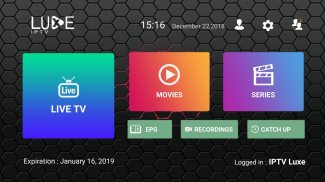 Luxe IPTV screenshot 1