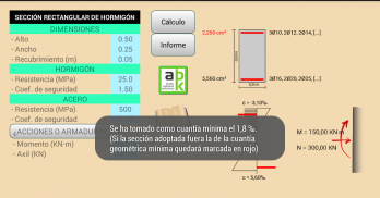 Cálculo hormigón. Secciones. screenshot 6