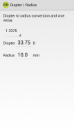Diopter / Radius conversion screenshot 1