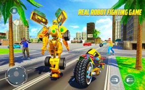 US Police Bike Car Robot Transform : Robot Fight screenshot 0