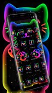 Colorful Neon Black Cat Theme screenshot 1