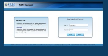 SRM portal screenshot 1