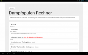 Dampfspulen Rechner screenshot 0