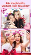 Heart Crown Selfie Camera 💗 Beauty Photo Editor screenshot 3