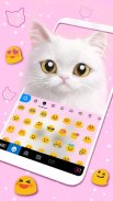 Cute White Cat Themes screenshot 0