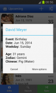 Birthday calendar (Upcoming) screenshot 1