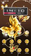 3D Golden ButterFly Launcher Wallpaper Theme screenshot 0