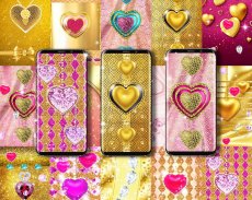 Golden diamond heart wallpaper screenshot 2