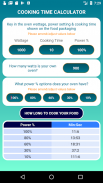 Cooking Time Calculator for Microwave Ovens screenshot 0