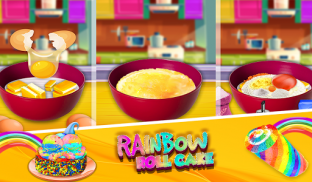Rainbow Swiss Roll 케이크 메이커! 새로운 요리 게임 screenshot 11