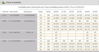 Indian Rail Seat Availability screenshot 1