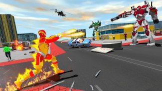 Flying Fire Hero Robot Rescue screenshot 2