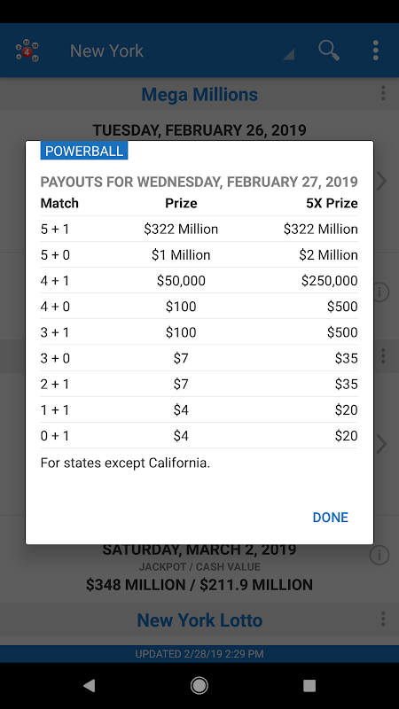lotto payout results