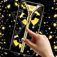 Golden butterflies lock screen screenshot 1