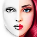 Download and color: Grayscale MakeUp Face Charts Icon