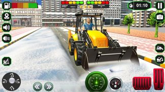 Real Heavy Snow Plow Truck Excavator Machine Games screenshot 2