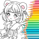 Princess Color fan: anime Draw