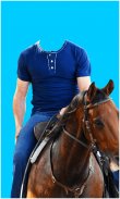 Horse With Man Photo Suit HD screenshot 1