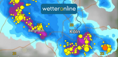 RegenRadar mit Unwetterwarnung