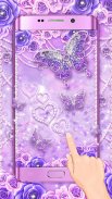 夢幻紫色鑽石蝴蝶動態壁紙 screenshot 1