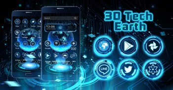 3D Tech Erde Thema Launcher screenshot 3