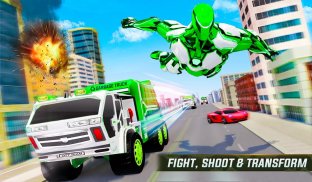 Flying Garbage Truck Robot Transform: Robot Games screenshot 0