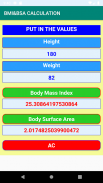 BMI&BSA  Calculation screenshot 0