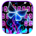 Neon Butterfly Sparkle Tema de teclado Icon