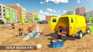 City Pipeline Construction Work : Plumber Game screenshot 4