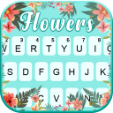 Cyan Flowers Keyboard Theme