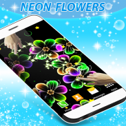 Неоновые цветы Живые обои screenshot 1