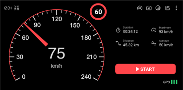 GPS Speedometer : Odometer HUD screenshot 2