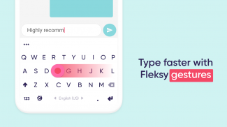 Fleksy Ergonomic Keyboard 2020 -Emoji Keyboard GIF screenshot 5