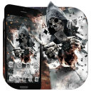 Smoky Poker Skull Launcher Theme Live HD Wallpaper Icon