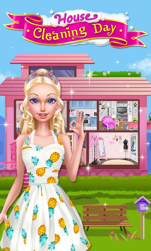 Doll house shop cleaning game