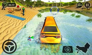 Beach Water Surfer Limousine Car Driving Simulator screenshot 2