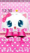 Cute Fluffy Kitten Pink Bow Theme screenshot 6