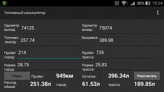 Топливный калькулятор screenshot 0