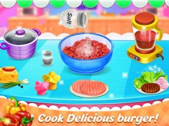 برغر صانع وجبات سريعة مطبخ لعبة screenshot 1