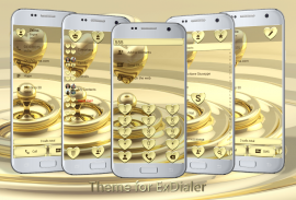 Dialer Hearts Gold Theme screenshot 0