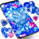 Blue hearts diamonds wallpaper Icon