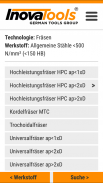 INOCUT – Schnittdaten screenshot 2