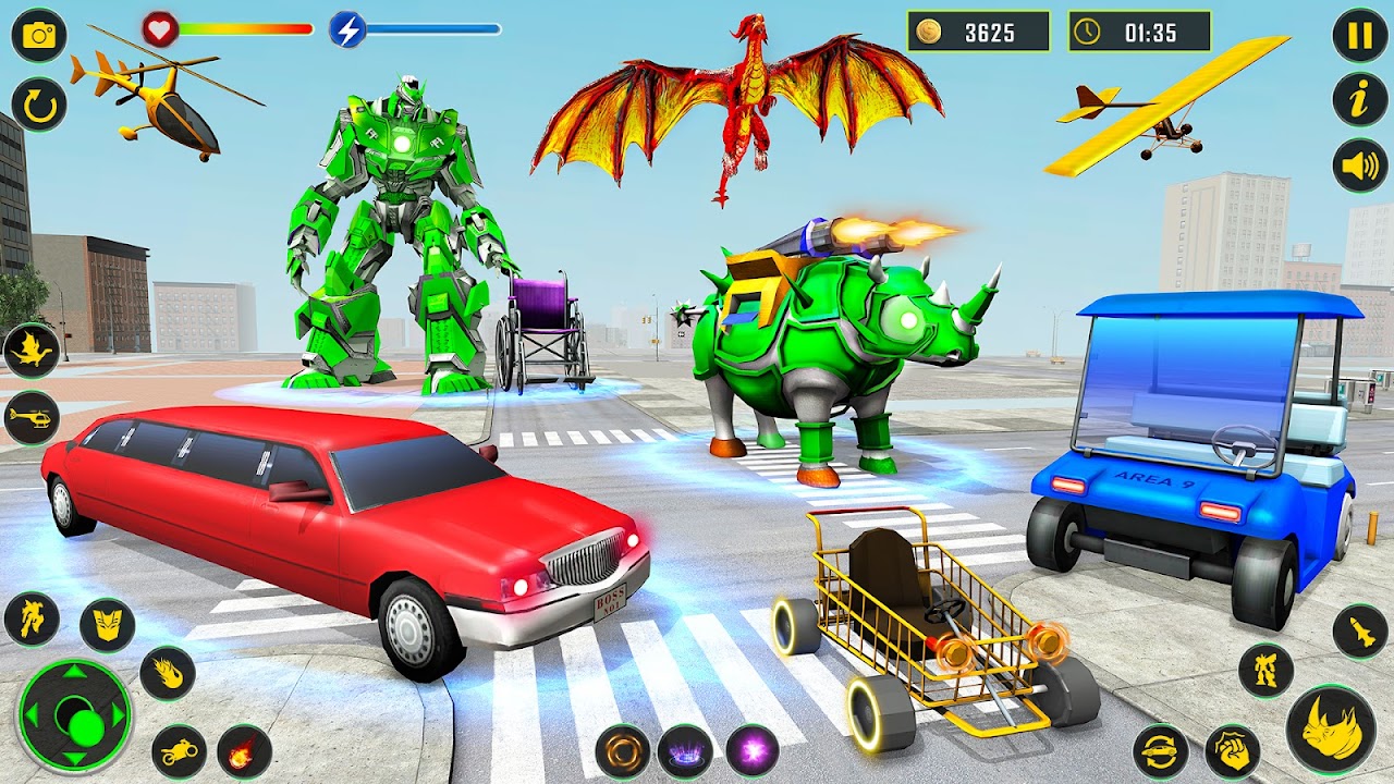 Rinoceronte robô carro transformando jogo - Baixar APK para Android