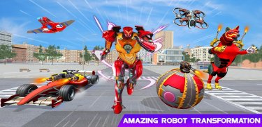 Angry Fox Robot City War : Formula Car Robot Games screenshot 0