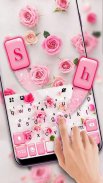 Dainty Pink 3d Rose Keyboard Theme screenshot 0