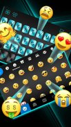 ثيم لوحة المفاتيح Cyan Metal screenshot 3